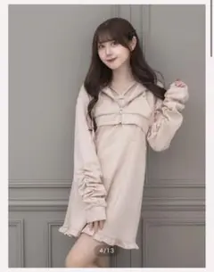 ボンディングワンピ×ショートパーカーセット