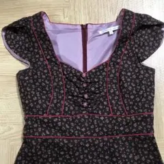 美品　rebecca taylor ワンピース　7号　美品　花柄　毛100%