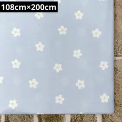 シーチング生地 花柄 ラメ ライトブルー 108cm×200cm
