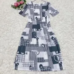 極美品【M〜L】RVプリーツワンピース 手洗い可　大人可愛い　お出かけ