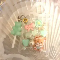キャンディバックキーホルダー　くま×キミドリ