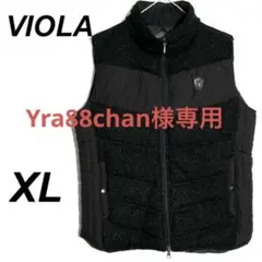 【ヴェオラ】ダウンベスト (XL)胸元金属ロゴ入り 黒 ブラック
