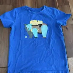 ノースフェイス　クマのイラスト Tシャツ 青