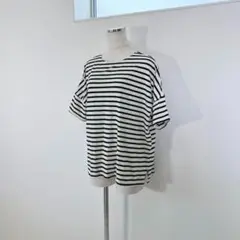 Sweet Fleur Tシャツ　半袖　ボーダー　ドロップショルダー　LL