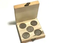中国硬貨 宣統三年 大清銀貨 壹圓/伍角 5枚 クスノキコレクションケース付き