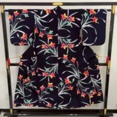 紺色花柄着物ハンガー