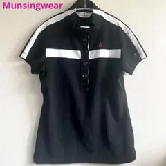 Munsingwear ブラック ポロシャツ M ワンポイント　日本製