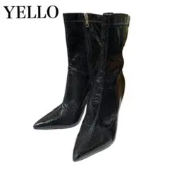 YELLO イエロー パイソン ヘビ 柄 ショートブーツ M