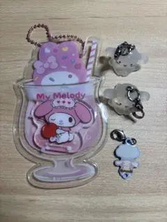 サンリオ マイメロ シナモン ガチャガチャ めんだこ めじるしキーホルダー