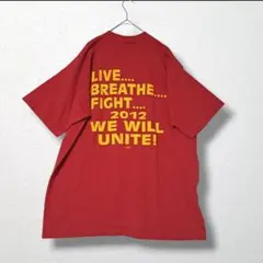 4【union made】アメリカ製 半袖 Tシャツ文字 プリント XL 赤