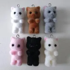 フェルト猫チャーム 6個セット
