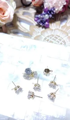 ポストピアス◈クリスタル×ゴールド