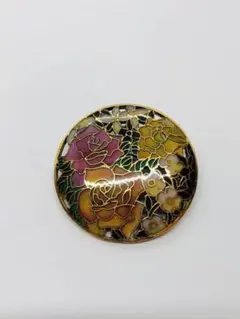 ヴィンテージ 花型 七宝 ブローチ#118