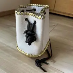 micadellavalle ミカデラヴァッレ 巾着型レザーショルダーバッグ