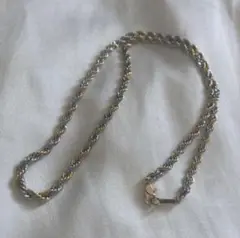 vin Italy twist gold &silver necklace