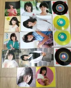 【レア☆バラ売り同梱不可】森尾由美シングルEPレコード5枚セット+折込ポスター付