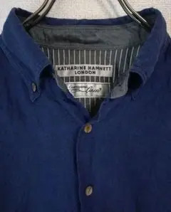 KATHARINE HAMNETT LONDON シャツ 七分袖 L 麻 日本製