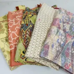 紬 着物 正絹 5着 着物まとめ売り 着物リメイク材料 S-2276