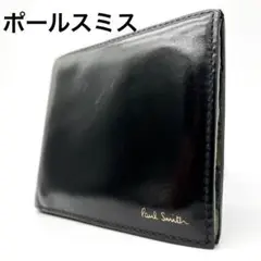 【美品】ポールスミス　二つ折り財布　コンパクト　世界地図　ブラック