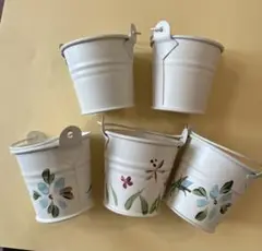 花柄金属製ミニバケツ 5個セット