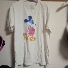 ユニクロUNIQLO水彩画ミッキーマウスTシャツUT白ホワイト