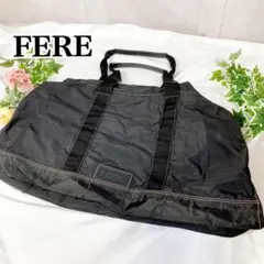 【FERE】ジャンフランコフェレ 大容量ボストンバッグ 薄手生地 ブラック 黒