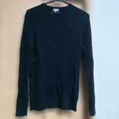 ユニクロ　UNIQLO ケーブルニット　セーター グリーン　M 美品