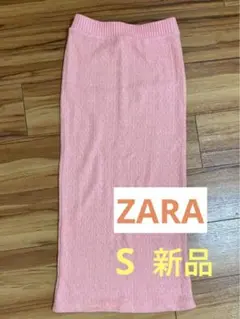 【値下げ】ZARA ザラ　ケーブル柄ニットスカート　ピンク