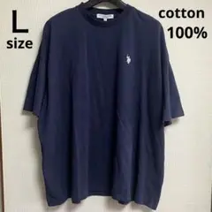 未使用タグ付き L U.S.POLOASSN ポイント刺繍半袖Ｔシャツ ネイビー