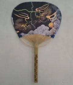 竹製　風神　うちわ　縦38cm×横24cm