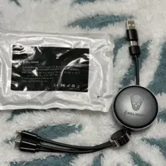 SKULL CHARGE 3in1 充電ケーブル USB 巻取り式 ブラック