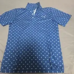 PUMA 花柄ゴルフシャツ 青
