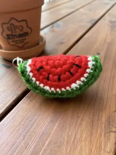 スイカ　あみぐるみ　ストラップ　チャーム　ハンドメイド