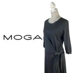 09T044☆ MOGA ブラック 薄手 長袖 ワンピース トップス フォーマル