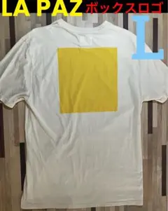 LA PAZ イエローボックスプリント　Tシャツ　　　　　　　　　Lサイズ