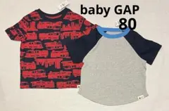 ラグラン＆車柄Tシャツ サイズ80 baby GAP 新品未使用