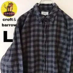 USA古着 croft＆barrow　ネルシャツL　ブラックグレー　チェック
