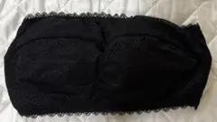 レース付き黒ブラジャー　チューブトップ　肩紐無し