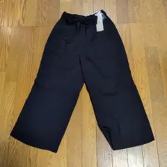 テチチ ネイビー リボン付き ワイドクロップドパンツ