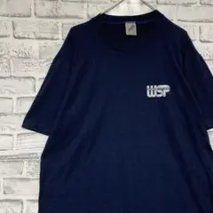 USA製90sヴィンテージTシャツ！シングルステッチ　ネイビー半袖古着XL721