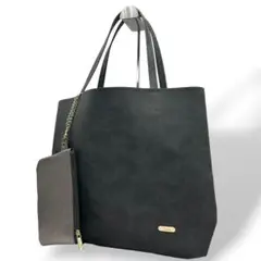 美品　レリアン　トートバッグ　グレー　ポーチ付き　A4収納　ワンショル　s28