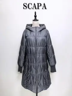 352 SCAPAスキャパ ダウンコートジャケット グレー ロング フード