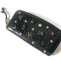 JIMMY CHOO ジミーチュウ 長財布 ブラック シルバー