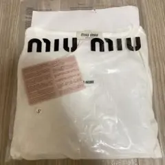 【新品未使用】春夏 miumiu ロゴ シアー トップス ロンティ ホワイト韓国