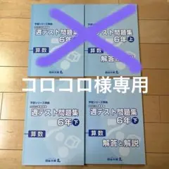 四谷大塚予習シリーズ　2023年度実施 週テスト問題集 6年下のみ　算数 解答付