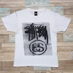 【人気】STUSSY ステューシー Tシャツ ビッグロゴ 白 S 古着