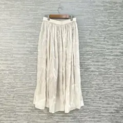 GU ジーユー✨　ロングスカート L シャンパンカラー プリーツ　アイボリー