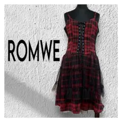 新品 ROMWE タータンチェックキャミワンピース