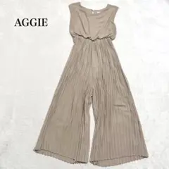 アギー　ノースリーブオールインワン　ワイドプリーツパンツ　綺麗め　フォーマル