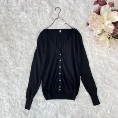 UNIQLO ウール100% Ｖネックニットカーディガン（M）黒　レディース